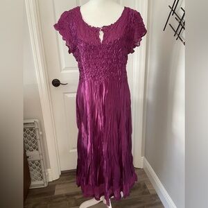 NWOT SL Fashions Crinkle Pleated Midi Dress, Size L